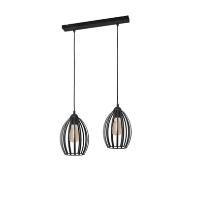 B&Q -  Luminosa Dali Straight Bar Pendant Ceiling Light Black 45Cm