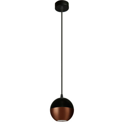 Netlighting Unisex Black Midway Dome Pendant Ceiling Light Copper 12Cm - Image 3