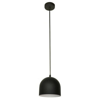 B&Q -  Luminosa Madison Dome Pendant Ceiling Light BlackWhite 17Cm