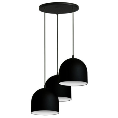 B&Q -  Luminosa Madison Cluster Pendant Ceiling Light BlackWhite 35Cm