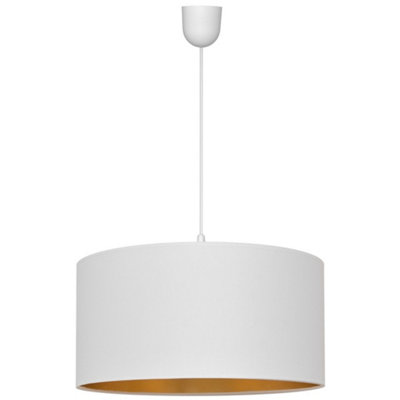 Luminosa Lighting Luminosa Alba Cylindrical Pendant Ceiling Light WhiteGold 40Cm from B&Q