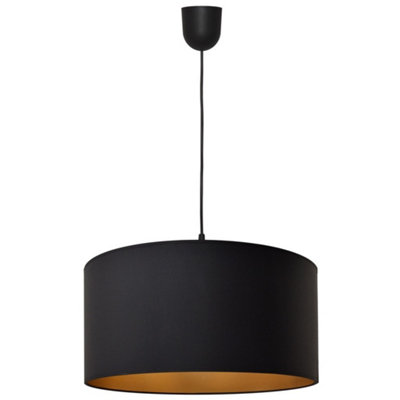 Luminosa Lighting Luminosa Alba Cylindrical Pendant Ceiling Light BlackGold 40Cm from B&Q