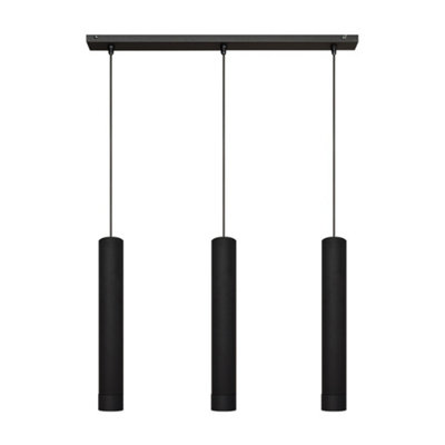 Luminosa Lighting Luminosa Tuba Straight Bar Pendant Ceiling Light Black 60Cm from B&Q