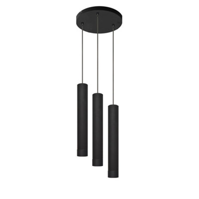 Luminosa Lighting Luminosa Tuba Cluster Pendant Ceiling Light Black 30Cm from B&Q