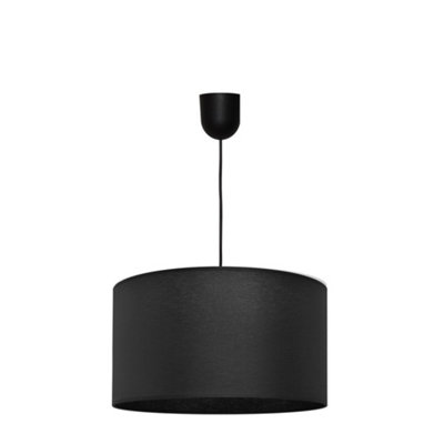Luminosa Lighting Luminosa Alba Cylindrical Pendant Ceiling Light Black 45Cm from B&Q