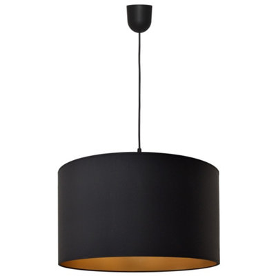 Luminosa Lighting Luminosa Alba Cylindrical Pendant Ceiling Light BlackGold 45Cm from B&Q