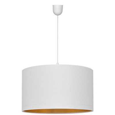 Luminosa Lighting Luminosa Alba Cylindrical Pendant Ceiling Light WhiteGold 45Cm from B&Q