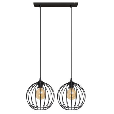 B&Q -  Luminosa Mercure Straight Bar Pendant Ceiling Light Black 50Cm