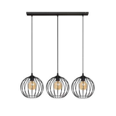 Luminosa Lighting Luminosa Mercure Straight Bar Pendant Ceiling Light Black 70Cm from B&Q