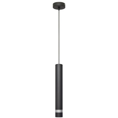 Luminosa Lighting Luminosa Tuba Slim Pendant Ceiling Light BlackChrome 10Cm from B&Q