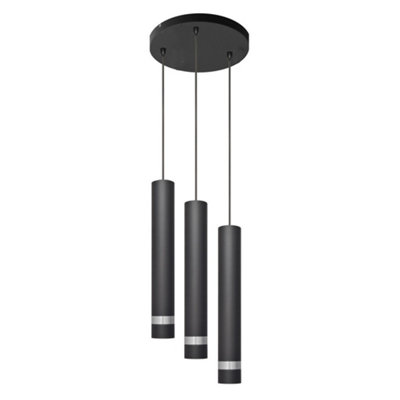 Luminosa Lighting Luminosa Tuba Cluster Pendant Ceiling Light BlackChrome 30Cm from B&Q