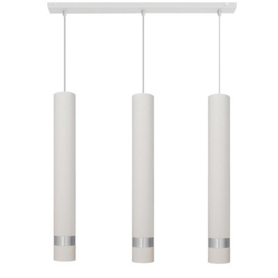 Luminosa Lighting Luminosa Tuba Straight Bar Pendant Ceiling Light WhiteChrome 60Cm from B&Q