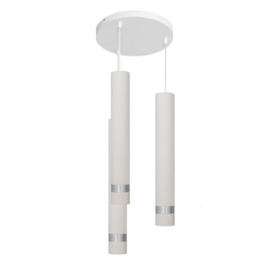 Luminosa Lighting Luminosa Tuba Cluster Pendant Ceiling Light WhiteChrome 30Cm from B&Q