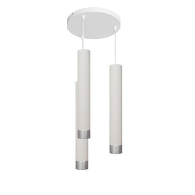 Luminosa Lighting Luminosa Tuba Cluster Pendant Ceiling Light WhiteChrome 30Cm from B&Q