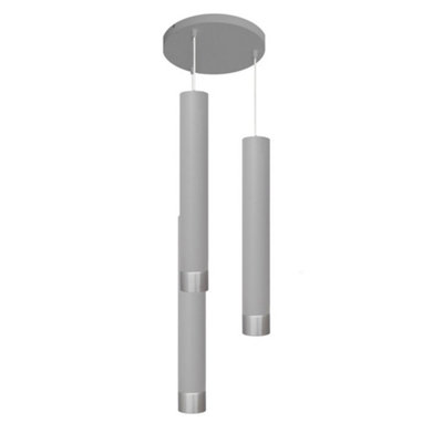 Luminosa Lighting Luminosa Tuba Cluster Pendant Ceiling Light GreyChrome 30Cm from B&Q