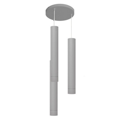 Luminosa Lighting Luminosa Tuba Cluster Pendant Ceiling Light Grey 30Cm from B&Q