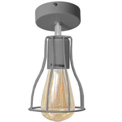 B&Q -  Luminosa Tube Semi Flush Light Grey 10Cm
