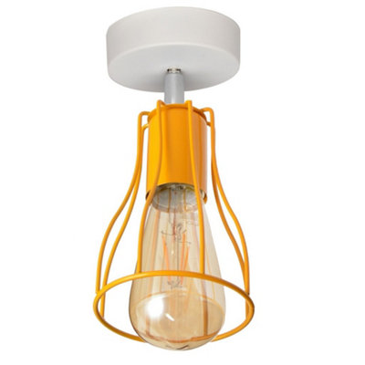 B&Q -  Luminosa Tube Semi Flush Light WhiteOrange 10Cm