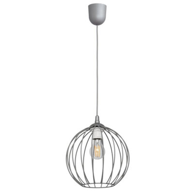 Luminosa Lighting Luminosa Mercure Wire Frame Pendant Ceiling Light Grey 24Cm from B&Q