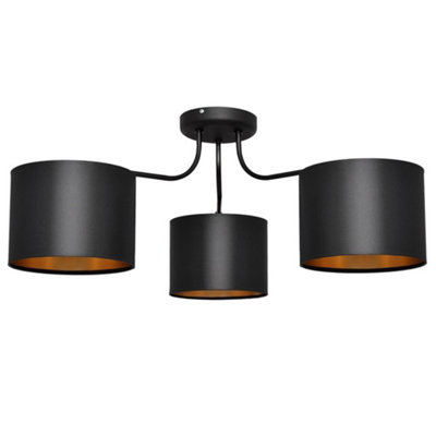 Luminosa Lighting Luminosa Alba Multi Arm Semi Flush Ceiling Light BlackGold 65Cm from B&Q