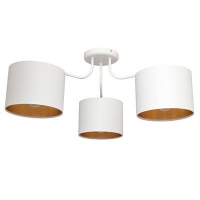 Luminosa Lighting Luminosa Alba Multi Arm Semi Flush Ceiling Light WhiteGold 65Cm from B&Q