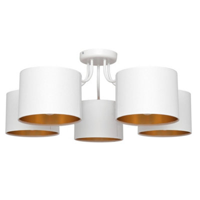 Luminosa Lighting Luminosa Alba Multi Arm Semi Flush Ceiling Light WhiteGold 70Cm from B&Q