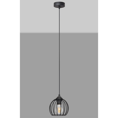 Luminosa Lighting Luminosa Mercure Wire Frame Pendant Ceiling Light Black 16Cm from B&Q