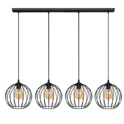 Luminosa Lighting Luminosa Mercure Straight Bar Pendant Ceiling Light Black 114Cm from B&Q