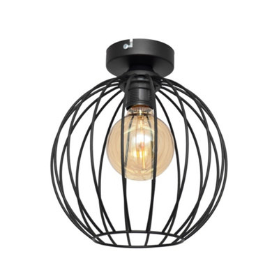 Luminosa Lighting Luminosa Mercure Semi Flush Light Black 24Cm from B&Q