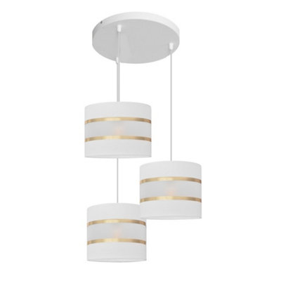 Luminosa Lighting Luminosa Helen Cluster Pendant Ceiling Light WhiteGold 35Cm from B&Q