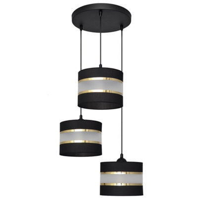 Luminosa Lighting Luminosa Helen Cluster Pendant Ceiling Light BlackGold 35Cm from B&Q