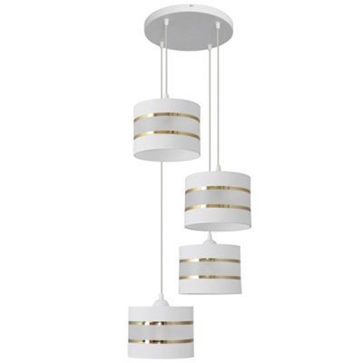 Luminosa Lighting Luminosa Helen Cluster Pendant Ceiling Light WhiteGold 35Cm from B&Q
