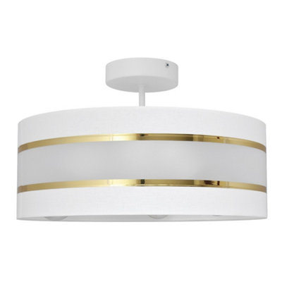 Luminosa Lighting Luminosa Helen Cylindrical Ceiling Light WhiteGold 40Cm from B&Q