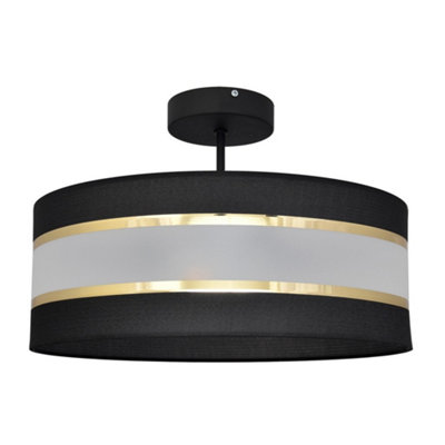 Luminosa Lighting Luminosa Helen Cylindrical Ceiling Light BlackGold 40Cm from B&Q