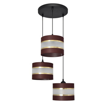 B&Q -  Luminosa Helen Cluster Pendant Ceiling Light BrownGoldBlack 35Cm