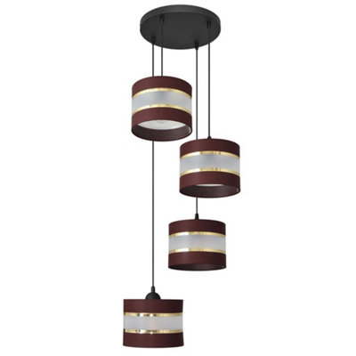 B&Q -  Luminosa Helen Cluster Pendant Ceiling Light BrownGoldBlack 35Cm