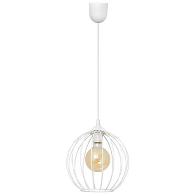 Luminosa Lighting Luminosa Mercure Wire Frame Pendant Ceiling Light White 24Cm from B&Q