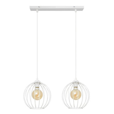 B&Q -  Luminosa Mercure Straight Bar Pendant Ceiling Light White 50Cm