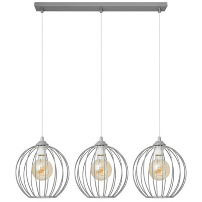 Luminosa Lighting Luminosa Mercure Straight Bar Pendant Ceiling Light Grey 70Cm from B&Q