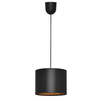 Luminosa Lighting Luminosa Alba Cylindrical Pendant Ceiling Light BlackGold 20Cm from B&Q