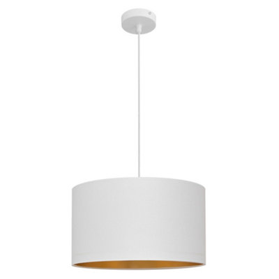 Luminosa Lighting Luminosa Alba Cylindrical Pendant Ceiling Light WhiteGold 45Cm from B&Q