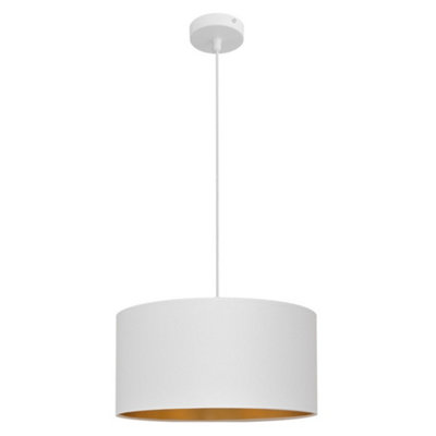 Luminosa Lighting Luminosa Alba Cylindrical Pendant Ceiling Light WhiteGold 45Cm from B&Q