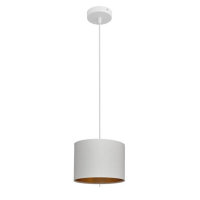 Luminosa Lighting Luminosa Alba Cylindrical Pendant Ceiling Light WhiteGold 20Cm from B&Q