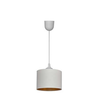 Luminosa Lighting Luminosa Alba Cylindrical Pendant Ceiling Light WhiteGold 20Cm from B&Q