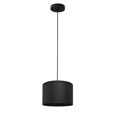 Luminosa Lighting Luminosa Alba Cylindrical Pendant Ceiling Light Black 20Cm from B&Q