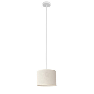 Luminosa Lighting Luminosa Alba Cylindrical Pendant Ceiling Light EcruWhite 20Cm from B&Q