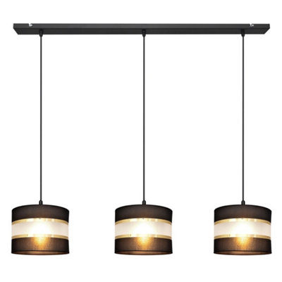 Luminosa Lighting Luminosa Helen Straight Bar Pendant Ceiling Light BlackGold 65Cm from B&Q