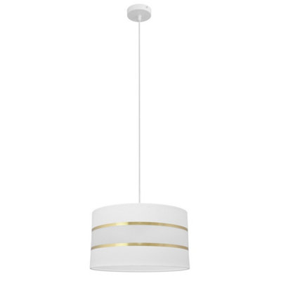 Luminosa Lighting Luminosa Helen Cylindrical Pendant Ceiling Light WhiteGold 35Cm from B&Q