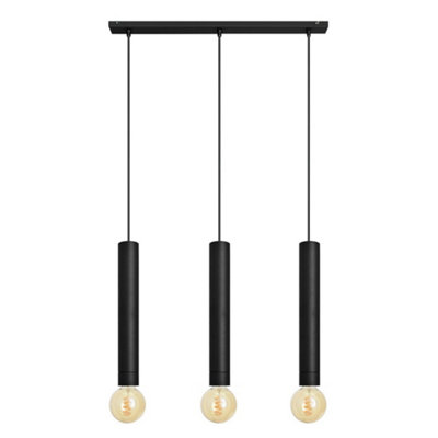 Luminosa Lighting Luminosa Tuba Straight Bar Pendant Ceiling Light Black 60Cm from B&Q