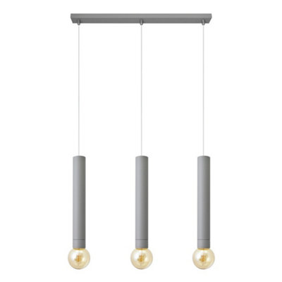 Luminosa Lighting Luminosa Tuba Straight Bar Pendant Ceiling Light Grey 60Cm from B&Q